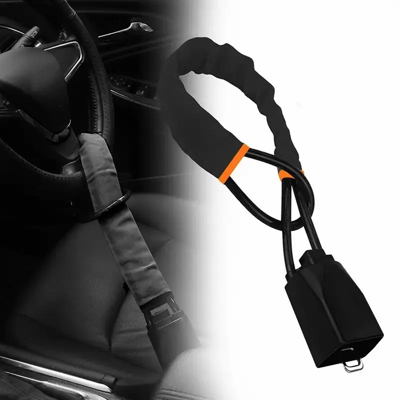 Universal Anti-Theft Vehicle Steering Wheel Lock - 17in Compact Design, 3 Keys, Steel Cable, No-Tool Easy Installation, Black Car Interior Kit, Auto Parts Accessories for Sedans, SUVs, Car Accessories