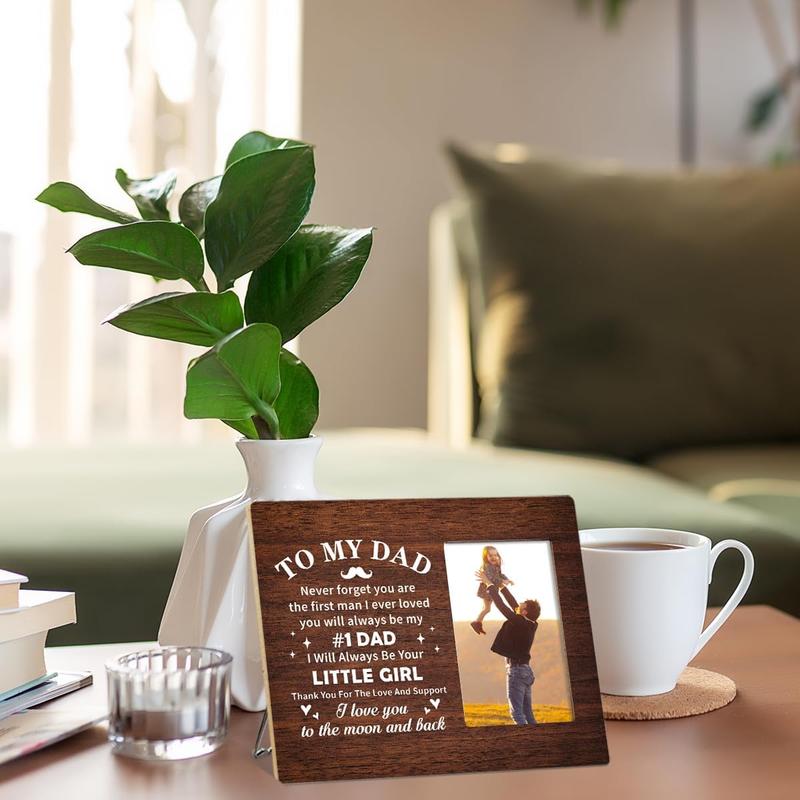 Dad Picture Frame,Gifts for Father from Daughter,Christmas Fathers Day Birthday Gift for Dad,Father I Will Always Be Your Little Girl Wooden Photo Frame