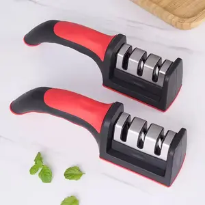 Hot selling High Quality Household Kitchen Durable Safety Alloy Steel Knife Sharpener Multi-Stage Handheld
