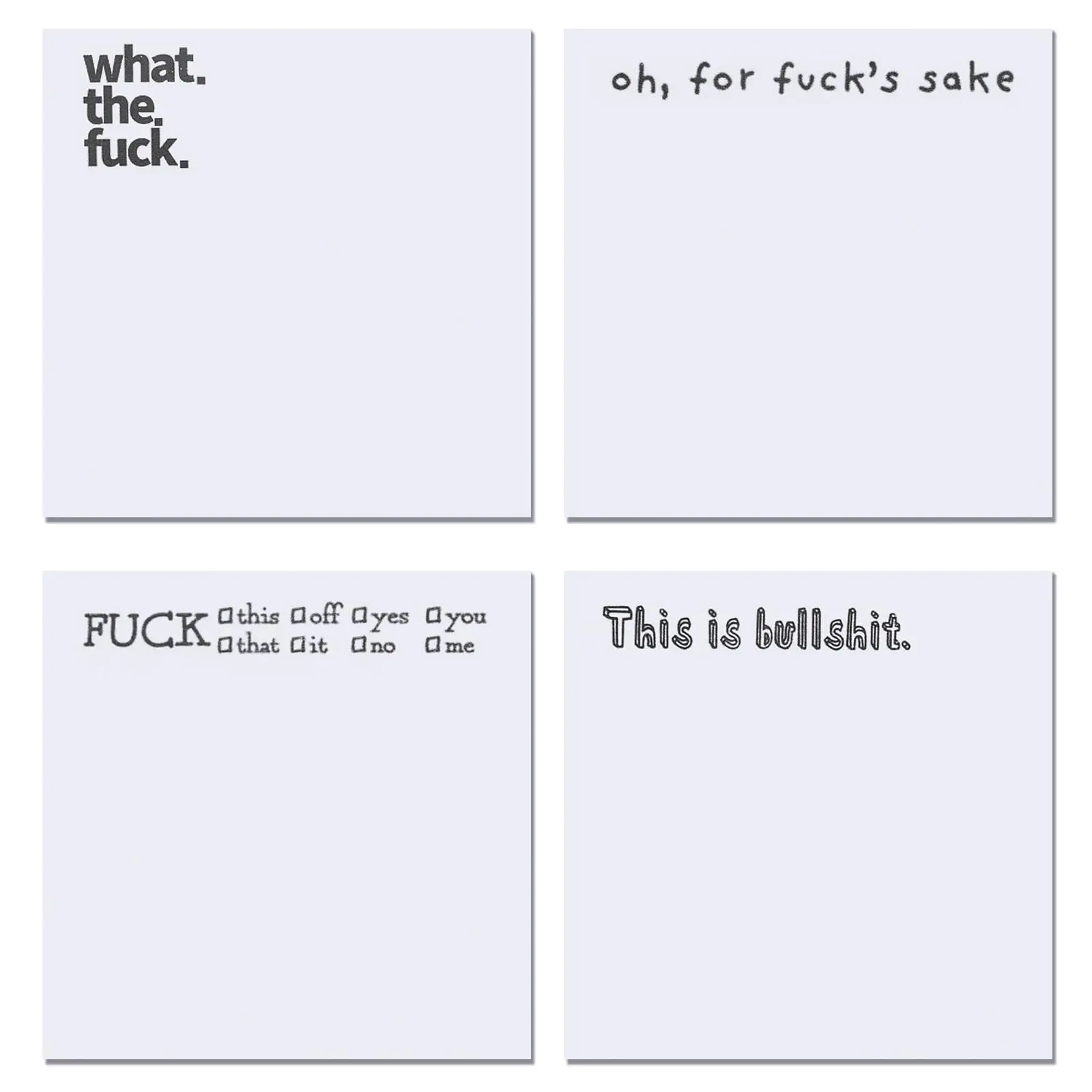 Creative Sticky Note, 4 Counts/set Funny Tearable Sticky Note, Novelty Memo Pad, Current Mood Sticky Note Tab, Office Desk Accessory