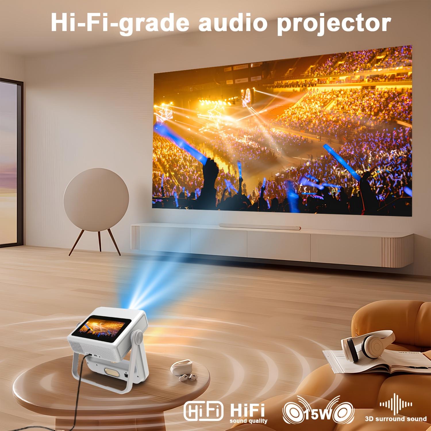 XBJ A5 Pro Smart Projector, 4K Decoding, 1080P Smart Touchscreen, Android 12, Dual-Band Wi-Fi 6 (2.4G/5G), Bluetooth 5.4,400 ANSI Lumens, Auto Electric Keystone Correction – Premium Home Theater, Perfect Gift Choice