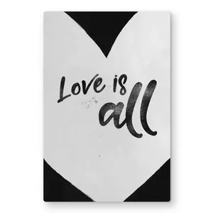 Begin Home Decor C1MP2436MWA2GA 24 x 36 in. Love Is All - Shapes Monochrome Metal Print Wall Art for Home Decor