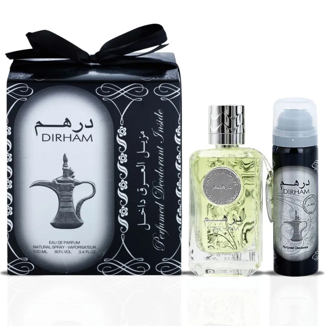 Dirham Eau De Parfum Spray 100ML (3.4 OZ) With Deodorant 50ML By Ard Al Zaafaran | Long Lasting Unisex Scent, Exquisite Aroma. Dirham Eau De Parfum Spray 100ML (3.4 OZ) With Deodorant 50ML By Ard Al Zaafaran | Long Lasting Unisex Scent, Exquisite Aroma.