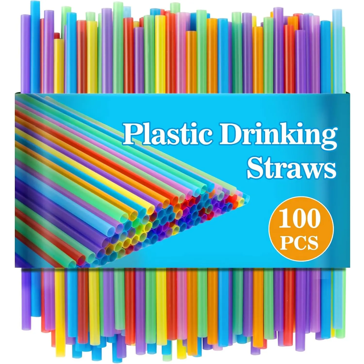 100 count Colorful Drinking Straws -  Drinking Straws disposable Stirrer Bulk Party 19x0.55CM for Women Men Adults for juice,