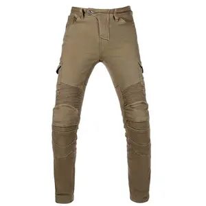 Winter Plus Velvet Men Motorcycle Riding Jeans Motocross Racing Pants CE Armored