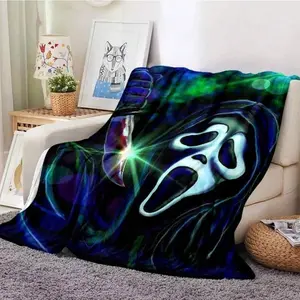 Ghostface Scream Horror Movie Flannel Blanket,Soft Comfortable Throw Blanket Warm Napping Blanket for Home Office Travel Outdoor Camping