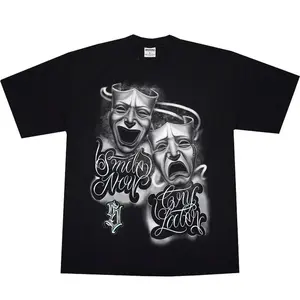 Smile Now Cry Later Chicano Clothing Cholo Gangster T-Shirt for Men Streetwear Lowrider Graphic Tee Cotton Material Perfect Gift for Summer