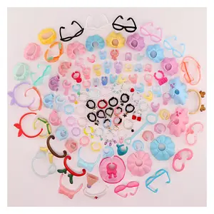 15 Pcs Miniature toy accessories for toy animal pets, glasses collar bow skirt hat scarf headband bag jacket chair house sofa Compatible with mini pet shop Shorthair Cat Collie Husky Puppy Cocker Spaniel fox figure toy(B04)