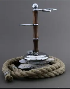 Safety Razor's Heavy weight Chrome Barber Straight Razor & Shaving Brush Stand