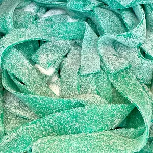 Sour Belts - Green Apple Flavor Chewy Sour Candy Resealable Bag Tangy Sugar Coating Freshly Packaged Snack for Sour Candy Lovers
