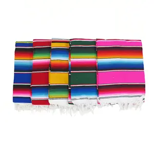 Authentic Serape Blanket, 1970s Mexican Textile, Southwestern Decor - 102" x 63" 100% Acrylic