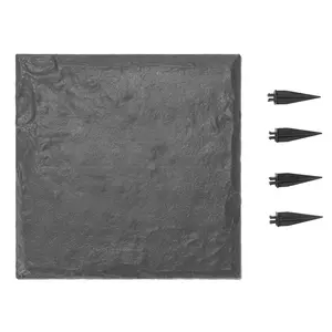 VEVOR Garden Stepping Stones, 4Pcs 15.5 x 15.5 in, Decorative Stepping Stones with Stakes, Weather-Resistant Plastic Pathway Pavers, Smooth Surface, Outdoor Walkway for Lawn Patio Landscape, Grey