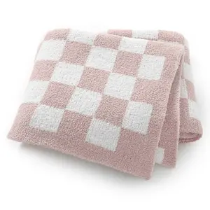 Luxury Plaid Patchwork Knit Baby Blanket, Soft Warm Comfortable Wrap for Newborns & Toddlers, Suitable for Boys & Girls