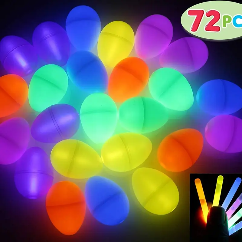 35Pcs/72Pcs/100Pcs Mini Glow Sticks Prefilled Easter Eggs for Easter Egg Hunt