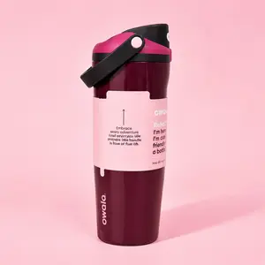 Owala Cherry Red Insulated Water Bottle Built-in Straw 24oz Tumbler