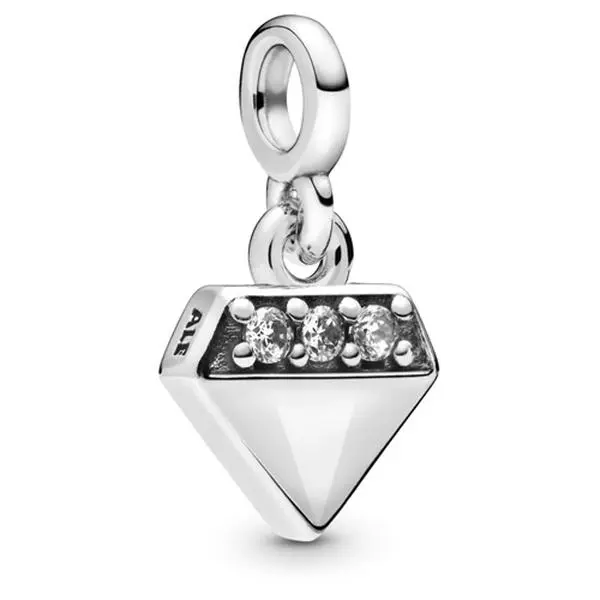 Pandora My Bright Diamond Dangle Charm 798368CZ - Hand-Finished Costume Jewelry Charm with Diamond Shapes, Miniature Gems, Shimmering Top, Unisex Wear, Gift-Worthy, Shine with Meaning