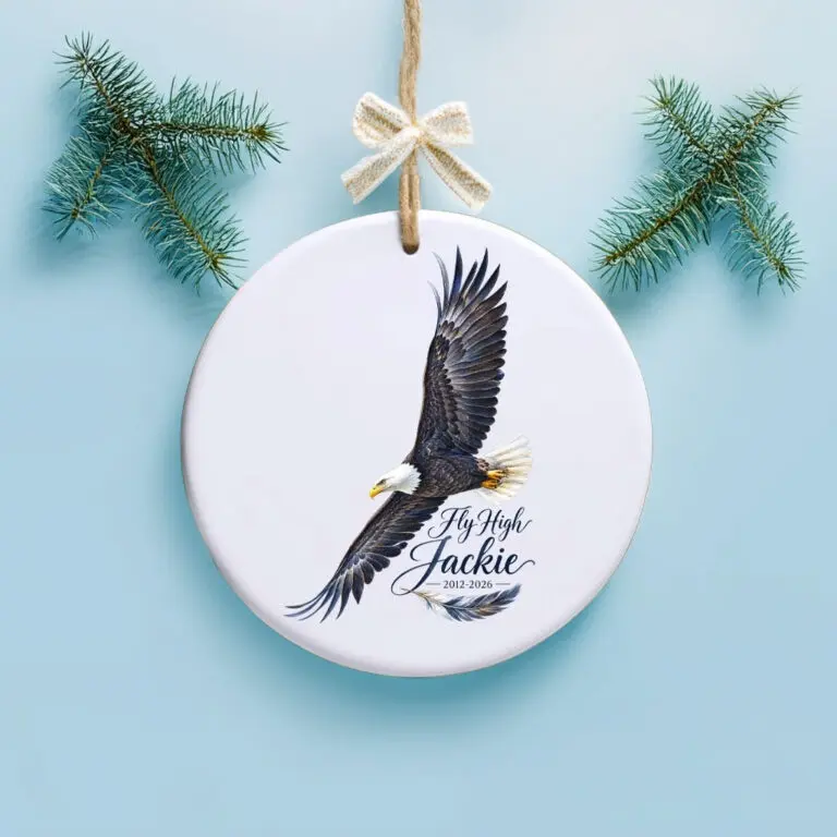 Fly High Jackie Bald Eagle Memorial Ornament, 2012–2026 Big Bear Eagle Remembrance Christmas Keepsake