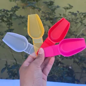 Vintage-Style Spoon in Yellow Pink Red & Transparent 5 1/4 Inches for Serving Seeds Nuts Flour Kitchen Essential