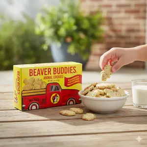 Howdy Bitez Buc-ee's Beaver Buddies Animal Cookies - Light Crispy Crunch with Subtle Vanilla Sweetness & Colorful Sprinkles for Kids & Kids at Heart Snack