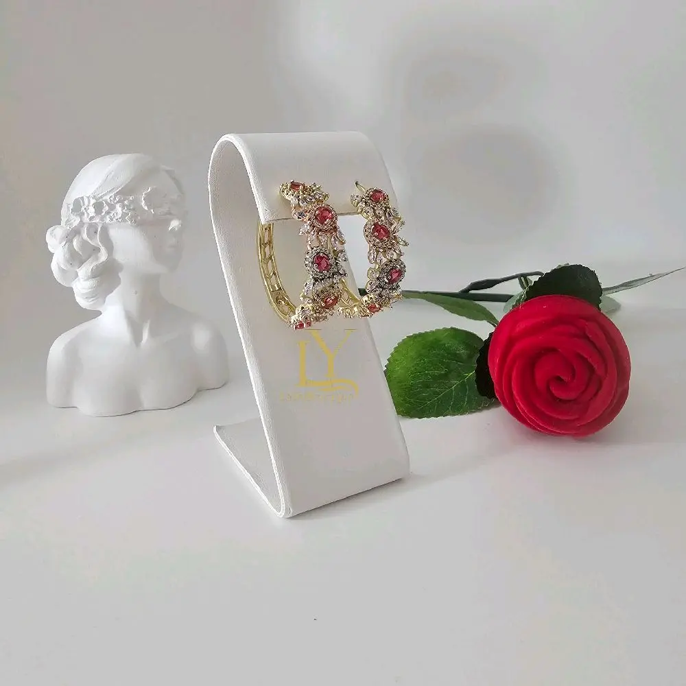 LaYaiBoutique #1639 earrings with high quality 14k gold-plated stones