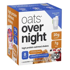 Oats Overnight High Protein Oatmeal Shake Variety Pack, 8 pk. Oats Overnight High Protein Oatmeal Shake Variety Pack, 8 pk.