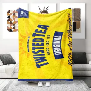 Twisted Tea Theme Blanket, Ultra Soft Flannel Nap Blanket, Shawl Blanket, Small Cover Blanket, Perfect for Sofa Bed Office Travel, Stylish Blanket