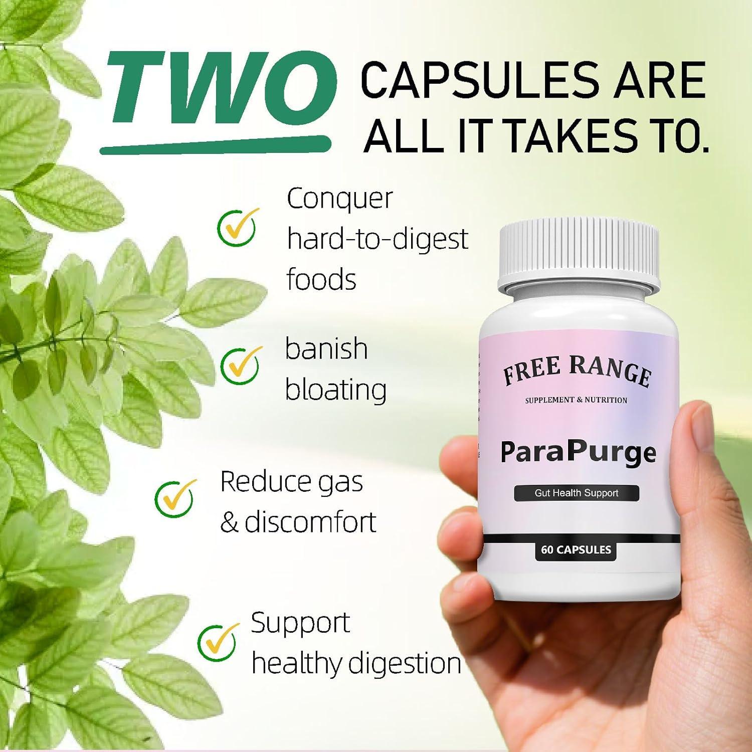 Parapurge Gut Cleanse - Parapurge Gut and Colon Support Supplement, Parapurge Cleanse Capsules for Colon & Gut Health, Non-GMO Formula for Women & Men, 60 Capsules Healthcare Natural Fitness Dietary