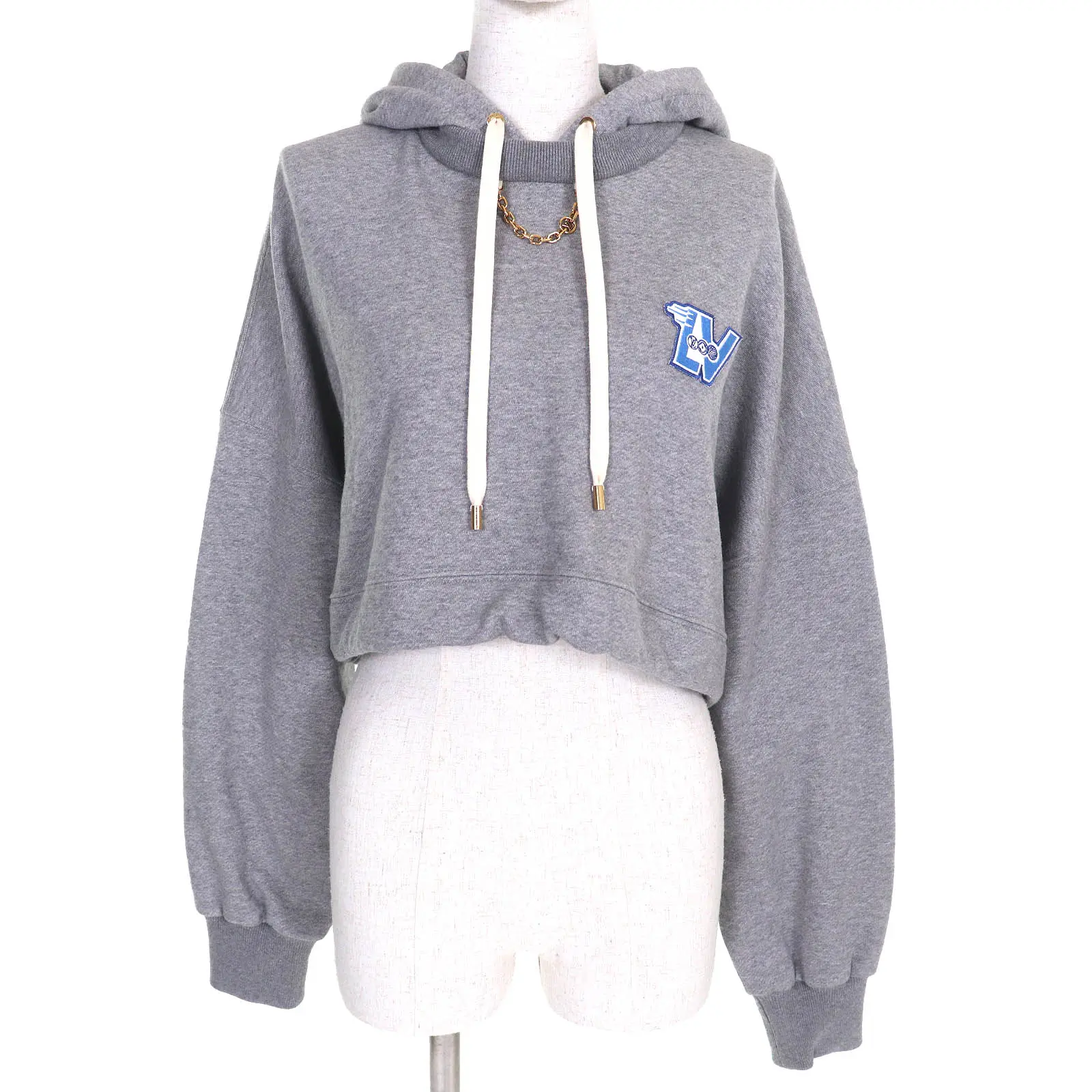Pre-owned Louis Vuitton Cotton Small Leather Goods LV Flight Mode Cropped Hoodie Hoodie