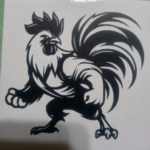 Fighting Cock, Blue Collar Sticker Decal - Gamefowl Design for Cars or Trucks, Ideal for Sporting Enthusiasts