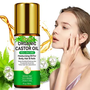 TivIon ORGANIC CASTOR OIL,Multi-purpose moisturizing body massage oil, suitable for hair, eyebrows, eyelashes, nails and skin, quickly absorbed