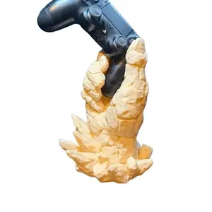 Solid Rock Controller Holder Non-Painted Console 3D Printed Hand Sculpture Inspired by Fantasy Creatures and Earth Elementals for Next-Gen Gamers