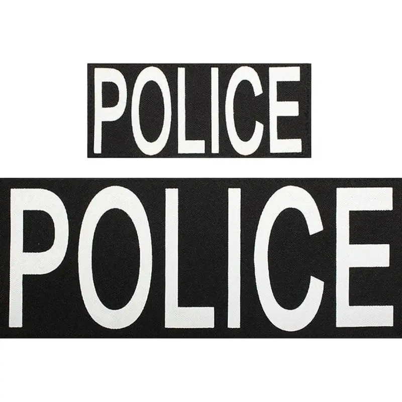 Rothco 2-Piece Police Collectible Embroidered Patches - Black Background, White Lettered Embroidery, Hook-Back, Durable Construction for Law Enforcement Uniforms