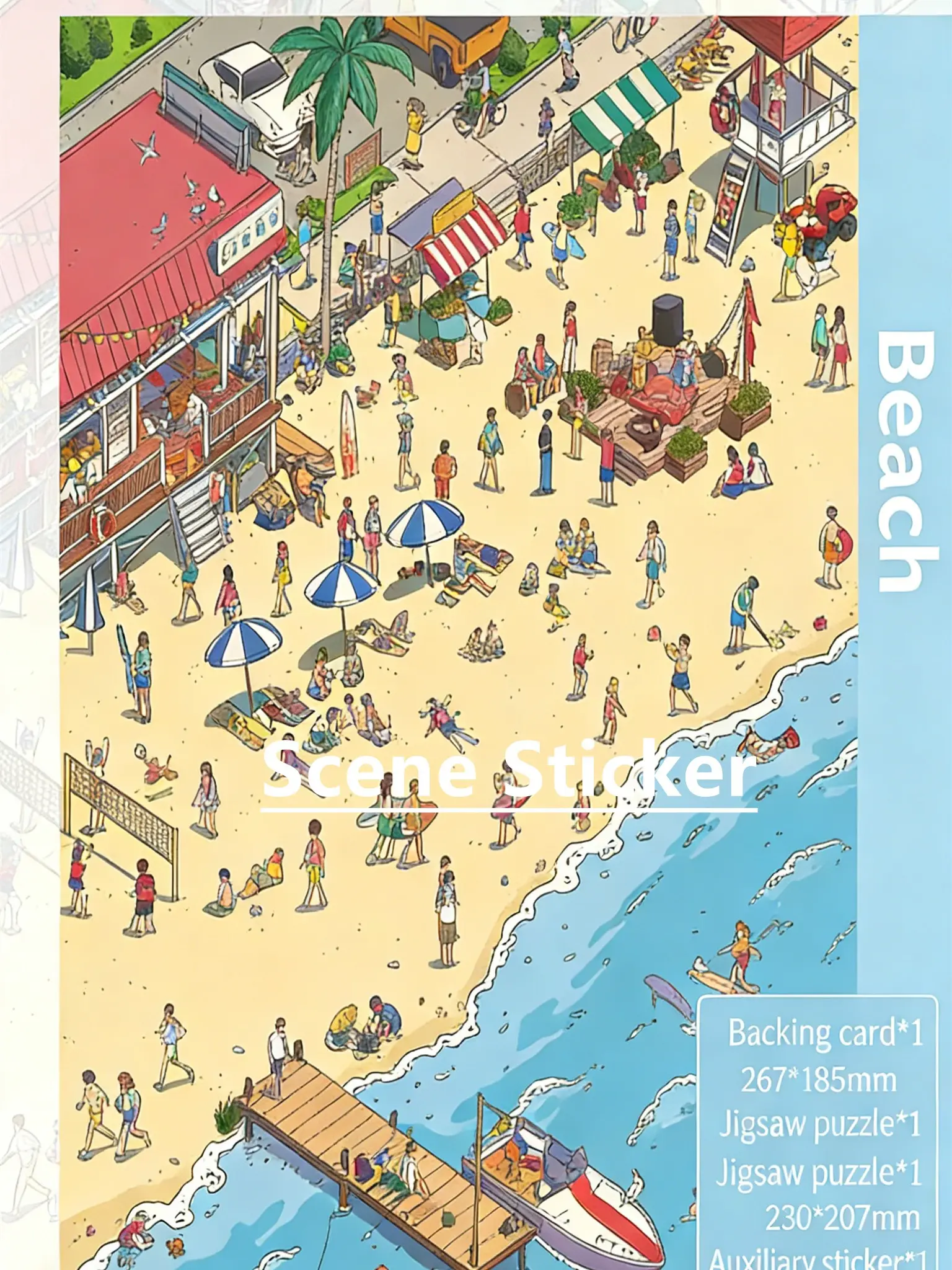[THE Beach] 3D Scene Sticker  DIY Cute Cartoon Creative Stickers for Scrapbooking Making DIY Decorative Stickers for Crafting
