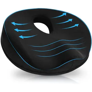 Donut Pillow for   and , Memory  Donut Cushion for  , Seat Cushion  Pillow for Men Women at Home Office Chair  Long Sitting Comfort, Black