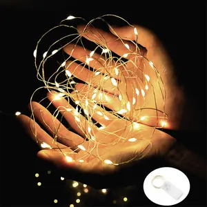 Warm White LED Fairy Lights  Operated String Lights   Copper Wire 7 Ft 20 Led Firefly Starry Moon Lights for DIY Wedding Party Bedroom Patio Halloween Christmas Room Decor