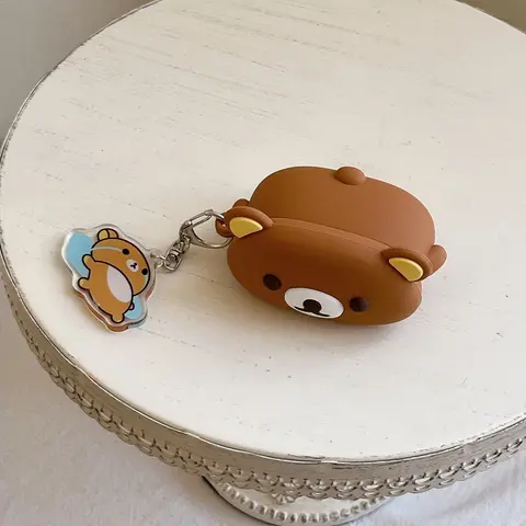 1 Lying Bear Earphone Case, Cute Wireless Bluetooth Earphone Case, Anti Drop Durable and Fashionable Accessory, Suitable for AirPods 5/pro3/1/2/3/4/pro/pro2, Earbuds (Shape may vary depending on model)