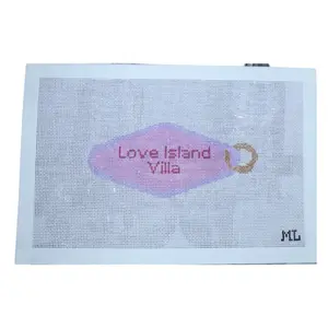 Love Island Villa Keychain  | Hand-Painted Needlepoint Canvas | 18 Mesh | Made to Order | Canvas Only
