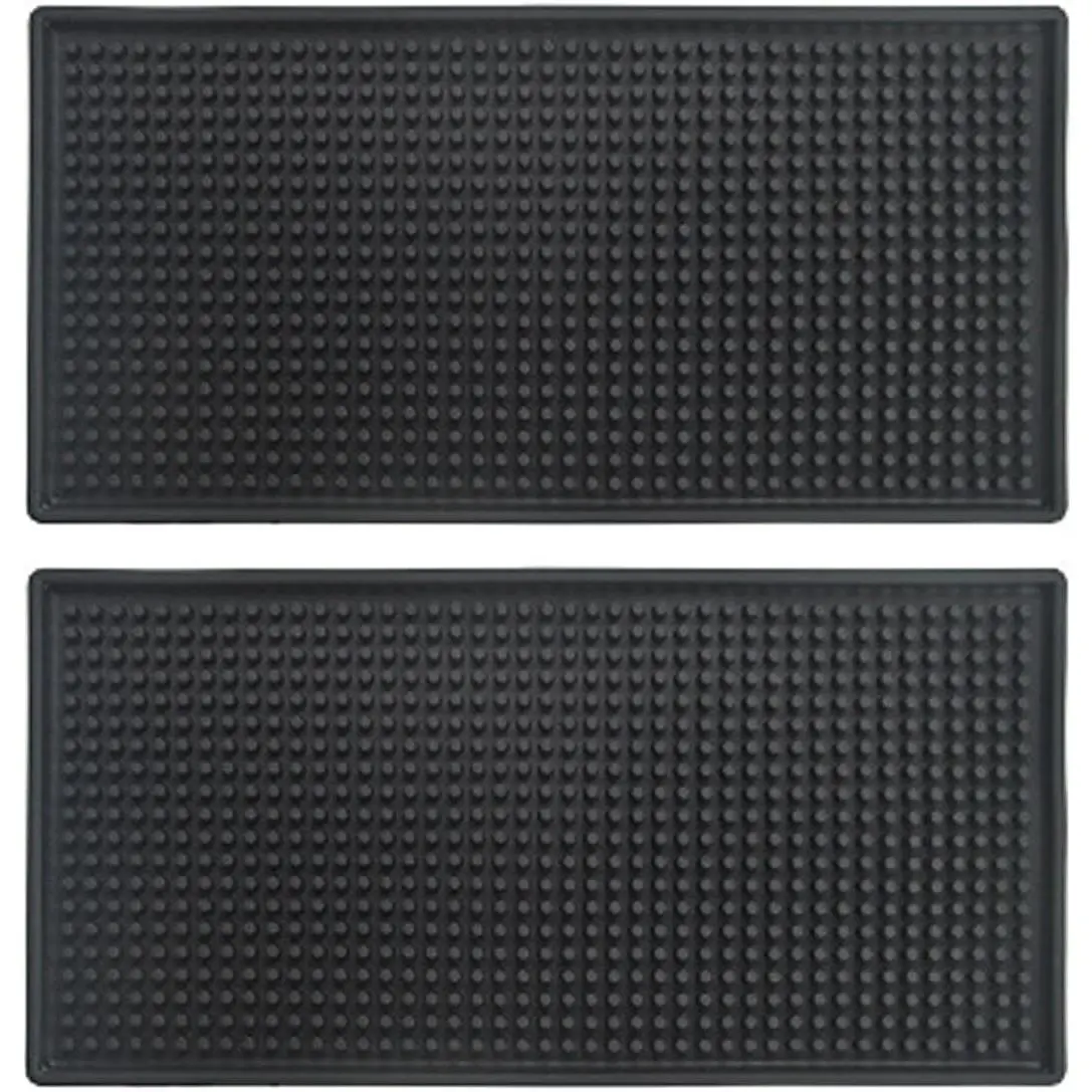 2-Pack 12x6" Anti-Slip Rubber Service Bar Spill Mat - Kitchenware Tableware PVC Pad for Kitchen, Restaurant Countertops, (12\ X 6\ -2Pcs)