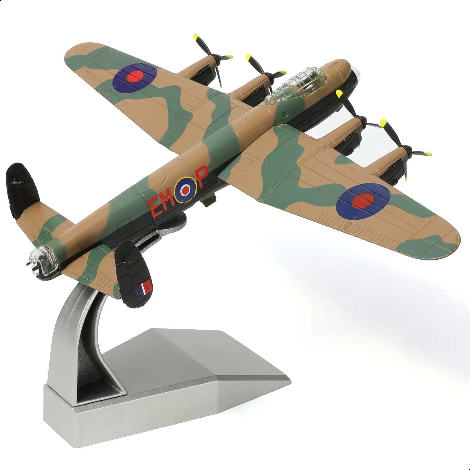 1/144 Scale Avro Lancaster Heavy Bomber Diecast Model - WWII Aircraft, RAF British Plane, Sturdy Metal Cast, Classic Paint, Display Stand, Removable Propeller, 8.6*5.9*1.5 inches, Accurate Representation, 12+ Years Adult Collection Gift