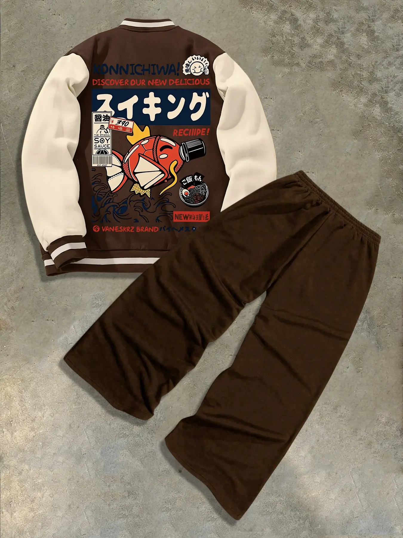 TikMen Men's Casual Street Style Baseball Jacket & Sweatpants Set, Outfit, Colorblock, Patchwork, Fall Winter Warm, Long Sleeve Fitted Design