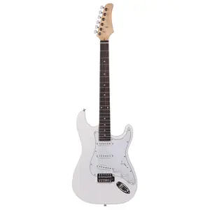 TikTok Shop Rosewood Fingerboard Electric White with Accessories Classic White Finish & Rosewood Material Beginner's Kids Acoustic Set slider lightweight cheap kit wholesale underrated acustic guitar jazz master affordable extra light stranger things