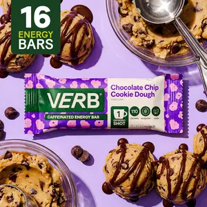 Chocolate Chip Cookie Dough Energy Bars – 16 Pack (26g Each) Vegan Snack