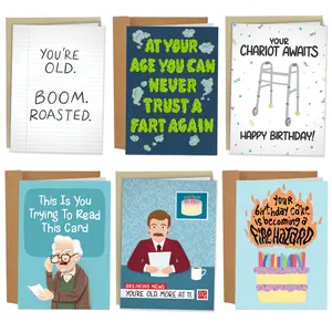 6 For The Old Farts Card Set - Funny You're Old Greeting Cards Bundle funny card