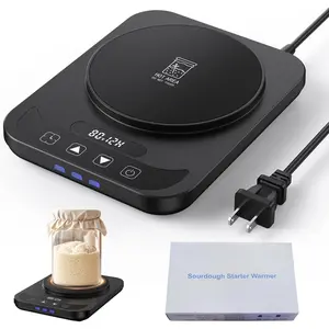 Sourdough Starter Warmer, Thermostat Control (70-100 ° F) Sourdough Heating Mat, 0-12 Hours Timer, Heater Auto On/Off, Homemade Sourdough Bread Baking Tools for Home Kitchens (Black)