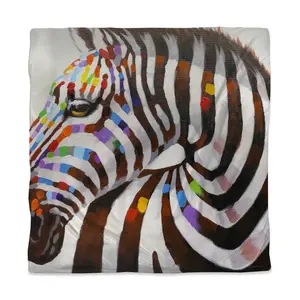 360 Stand Queen Size Zebra Print Duvet Cover - Microfiber Face, Bold Art, Contemporary Home Decor, Colorful Statement Piece, Wildlife Art Bedding