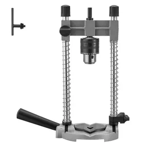 Drill Guide,  Multi-Angle Press Portable Precision Drilling Guide Jig Attachment, with Large Handle and Mounting Holes, Aluminum Alloy, for Drilling Angled or Straight Holes, for Wood Working