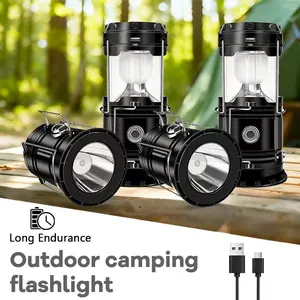 4-Pack Portable LED Camping Lantern - Lightweight, USB & Solar Rechargeable Lantern, 4200mAh Portable Retro   Hurricane Lamp with High Lumen, Ideal for Indoor/Outdoor Emergencies, Camping and Maintenance Portable by hand