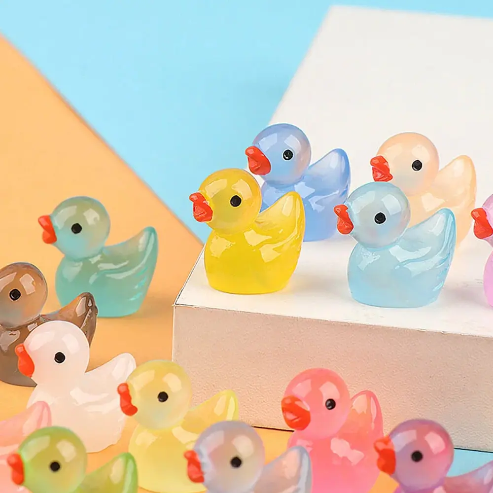 Magical Glow-In-Dark Mini Resin Ducks (200Pcs, Random Mixed Colors) - Waterproof Cute Figurines, Animal Decorations for DIY Crafts, Plant Displays, Kids Gift (Home Decor Statues & Figurines), Water Proof, Figurine Set