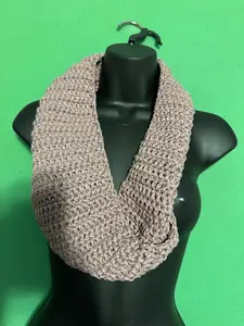 Twisted Knit Cowl, Pale Purple Winter Scarf