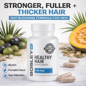 Men’s Healthy Hair Growth Supplement – DHT Blocking Capsules with Biotin, Zinc & Saw Palmetto (60 Count)